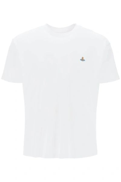 Vivienne Westwood Classic T Shirt With Orb Logo In White