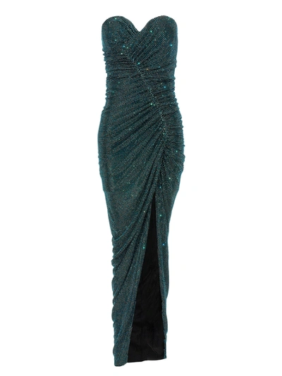 Alexandre Vauthier All Over Rhinestone Dress In Blue