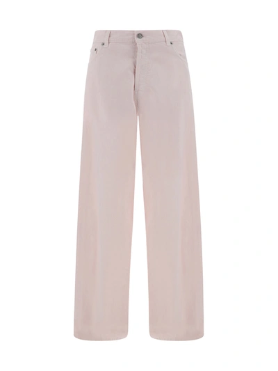 Haikure Bethany Twill 45 Baggy Denim Pants In Lilac Snow