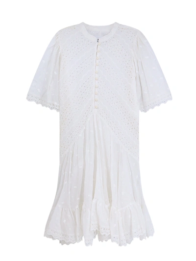 Isabel Marant Étoile Biologic Cotton Chemisier Dress With All-over Embroideries