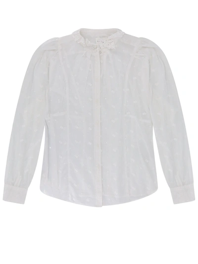 Isabel Marant Étoile Biologic Cotton Shirt With All-over Embroideries In White