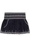 ISABEL MARANT ÉTOILE BIOLOGIC COTTON SKIRT WITH CONTRASTING EMBROIDERIES