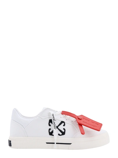 Off-white Canvas Sneakers With Iconic Zip-tie