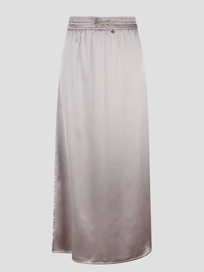 Herno Casual Satin Skirt In Grey