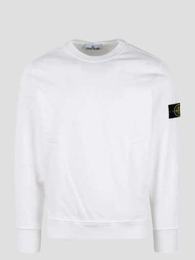 Stone Island Cotton Crewneck Sweatshirt In White