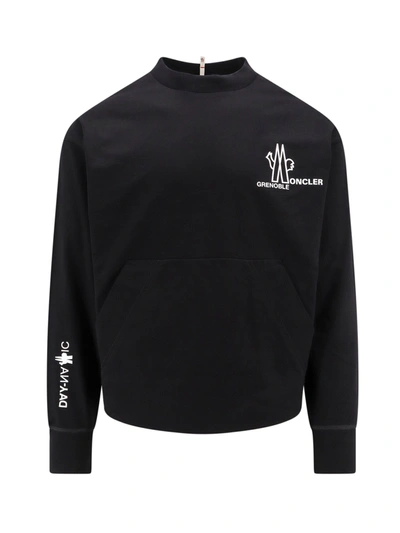 Moncler Cotton Sweatshirt With Logo Detail In Black