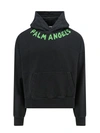 PALM ANGELS COTTON SWEATSHIRT WITH LOGO PRINT ON THE FRONT