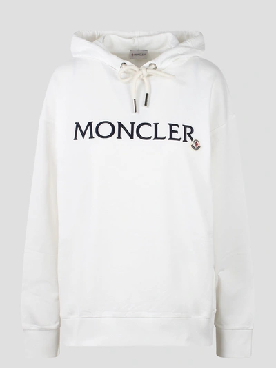 Moncler Signature Hoodie In White