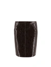 TOM FORD GLOSSY CROCO GOAT LEATHER SKIRT