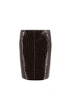 Tom Ford Glossy Croco Embossed Goat Leather Skirt