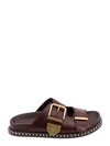 CHLOÉ LEATHER SANDALS WITH ICONIC OVERSIZED BUCKLE