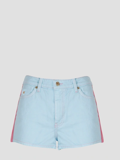 Chiara Ferragni Woman Denim Shorts Sky Blue Size 24 Cotton