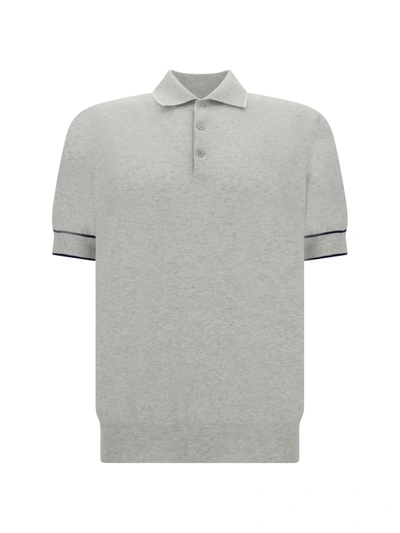 Brunello Cucinelli Maglia Polo In Gray