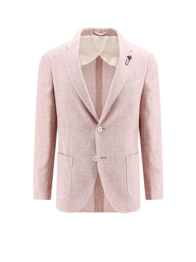 Lardini One-breasted Linen And Wool Blazer In Neutrals