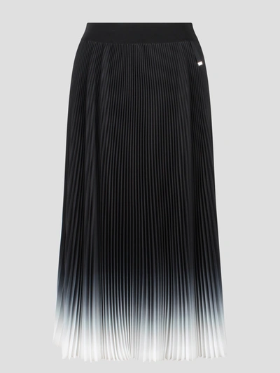 Herno Ombré Pleated Midi Skirt In Black