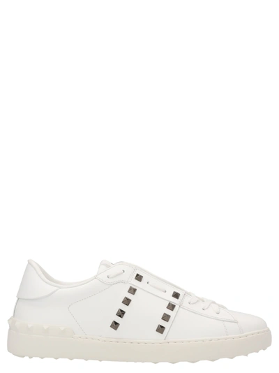 Valentino Garavani White Rockstud Untitled Sneakers In 0bo Bianco/bianco