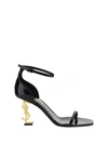 Saint Laurent Opyum Sandals In Patent Leather With A Gold-toned Heel