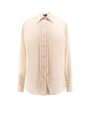 Tom Ford Silk Shirt With Pleated Detail And Pointed Collar In Pink