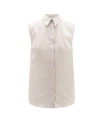 BRUNELLO CUCINELLI SLEEVELESS SHIRT WITH MONILI DETAILS