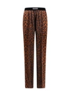 TOM FORD STRETCH SILK TROUSER WITH ANIMALIER PRINT