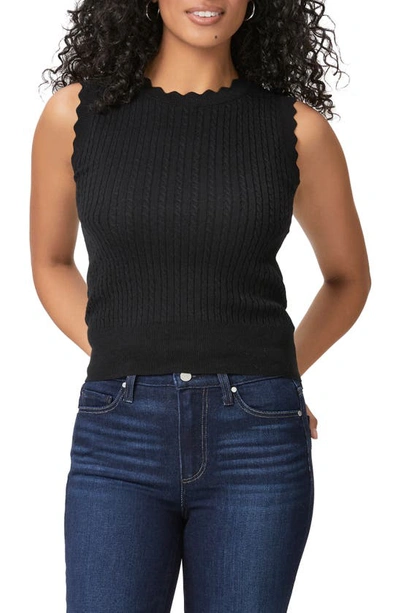 Paige Syrie Cable-knit Top In Black