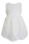 Popatu Floral Embroidered Party Dress In White