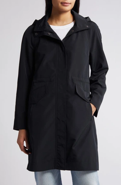 Bcbg Water Resistant Hooded Coat In Black