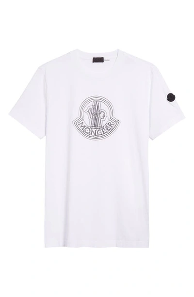Moncler Men's Scratch Logo T-shirt In Brilliant White