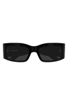 Balenciaga 56mm Rectangular Sunglasses In Black