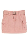 TRACTR BELTED COTTON CARGO SKIRT