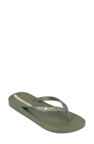 Ipanema Women's Ana Sparkle Flip-flop Sandals In Green Glit