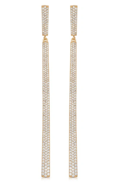 ETTIKA ETTIKA GRAMERCY PAVÉ CUBIC ZIRCONIA LINEAR DROP EARRINGS