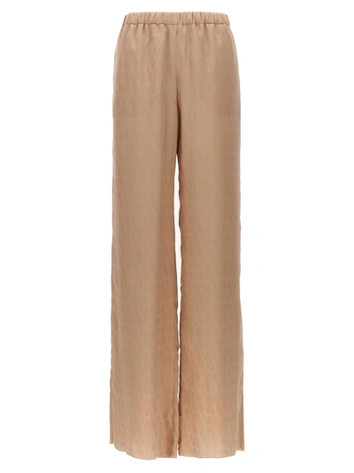 Valentino Toile Iconographe Pants Beige In Neutral
