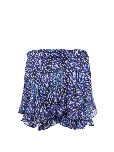 Isabel Marant Étoile Viscose Shorts With Multicolor Print In Blue