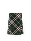 Burberry Check-pattern Wool Skirt