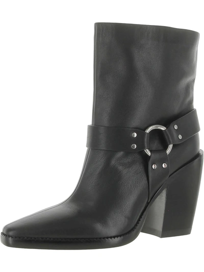 Rag & Bone Womens Leather Block Heel Booties In Black