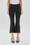 Hidden High Rise Coated Cropped Flare In Black In Black