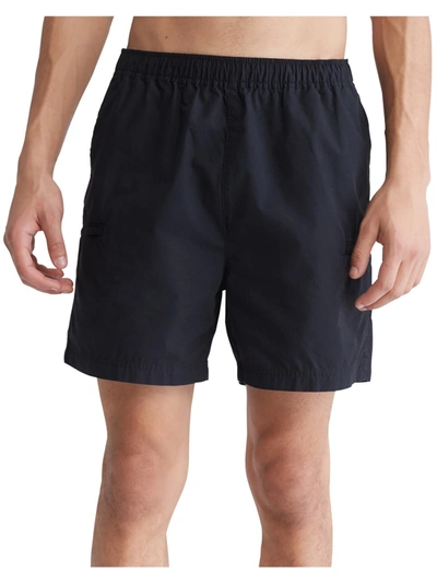 Calvin Klein Mens Poplin Pull On Casual Shorts In Black