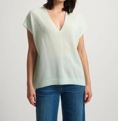 White + Warren Cashmere V-neck Poncho Top In Seafoam In Green