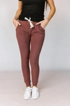 Ampersand Ave Performance Fleece Jogger In Mahogany In Multi