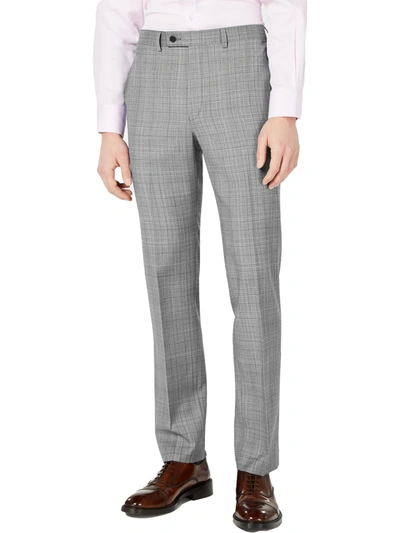 Calvin Klein Jerome Mens Slim Fit Flat Front Trouser Pants In Grey