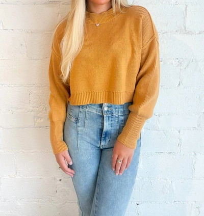 FREE PEOPLE EASY STREET CROP PULLOVER IN YELLOW