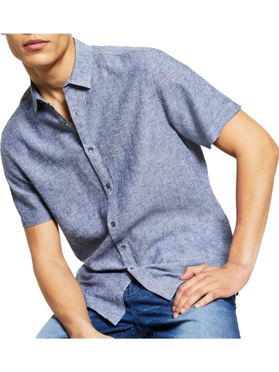 Inc Mens Linen Regular Fit Button-down Shirt In Multi