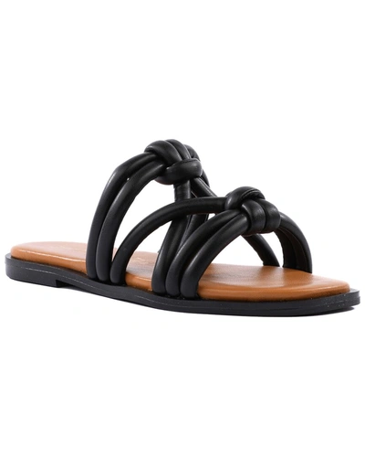 Seychelles Sun Kissed Womens Faux Leather Slip On Slide Sandals In Black