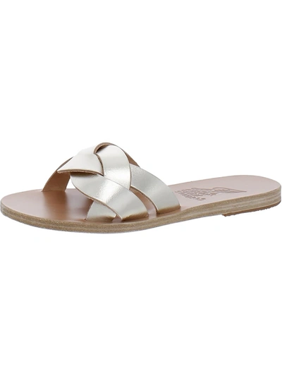 Ancient Greek Sandals Arachne Womens Sandals Open Toe Flatform Sandals In Silver