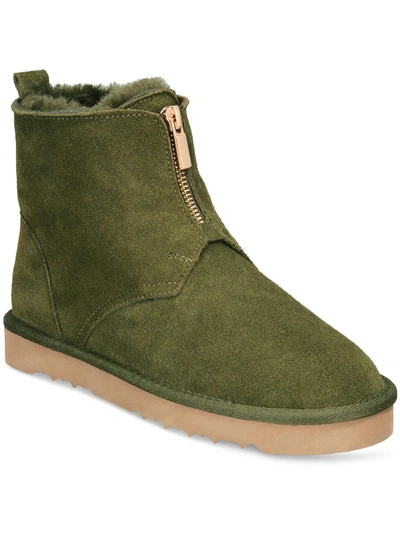 Style & Co Womens Faux Fur Round Toe Winter & Snow Boots In Green