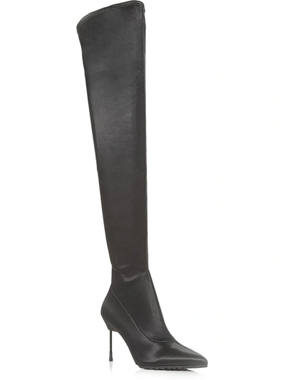 Kurt Geiger Barbican Womens High Heel Stud On The Outer Sole Thigh-high Boots In Grey