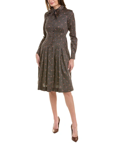 Brooks Brothers Printed Shirtdress In Grey