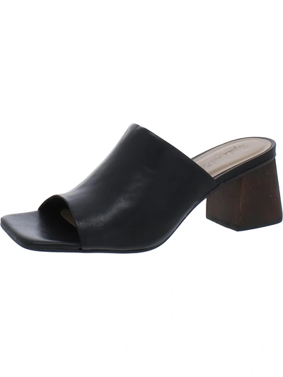 Splendid Kait Womens Faux Leather Mules Slide Sandals In Black