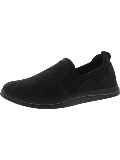 Cloudsteppers By Clarks Womens Faux Leather Slip On Slip-on Sneakers In Black